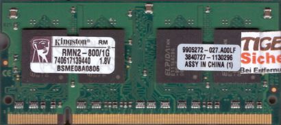 Kingston RMN2-800 1G PC2-6400 1GB DDR2 800MHz SODIMM 9905272-027 A00LF RAM* lr96