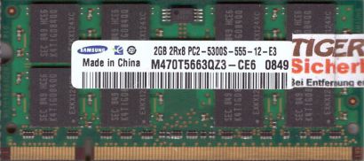 Samsung M470T5663QZ3-CE6 PC2-5300S 2GB DDR2 667MHz SODIMM RAM* lr103