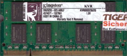 Kingston KVR800D2S6 2G PC2-6400 2GB DDR2 800MHz SODIMM 99U5295-023 A00LF* lr110
