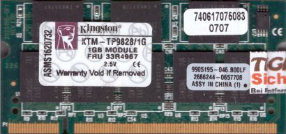 Kingston KTM-TP9828 1G PC-2700 1GB DDR1 333 9905195-046 B00LF IBM 33R4967* lr113