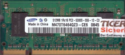 Samsung M470T6464QZ3-CE6 PC2-5300 512MB DDR2 667MHz SODIMM Arbeitsspeicher*lr128