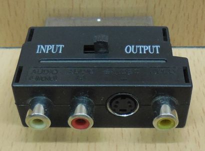 Scart Audio Video AV Adapter 3x Cinch Buchse S VHS Scart Stecker In Out* so824