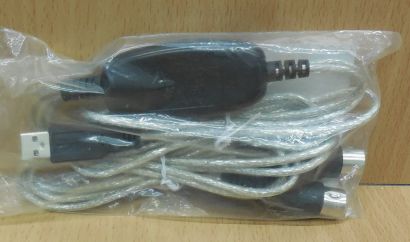LogiLink UA0037A USB Midi IN OUT Kabel ca. 2,2m Win XP 7 Mac OSX Konverter*pz748