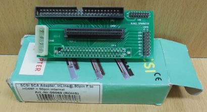 InLine SCSI SCA Adapter Modul 80 pin zu 68 pin 50 pin 9Lines Terminator* pz754
