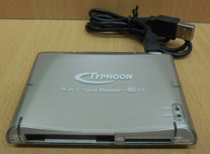 Typhoon Multi Slot 8 in 1 USB 2.0 Kartenleser Laptop Notebook Computer PC* kl47