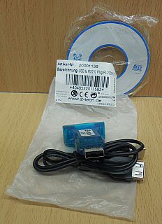 2 tech USB RS232 COM Seriell Adapter Serial blau mit CD und ca 70cm Kabel* pz783