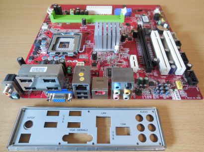 MSI MS-7504 Ver1.1 Mainboard +Blende Sockel 775 FSC-OEM VGA DDR2 LAN Audio* m927