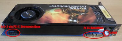 Zotac GeForce 9800 GTX+ 512MB 256Bit GDDR3 PCIe 2.0 HDCP SLI 2xDVI S-Video* g414