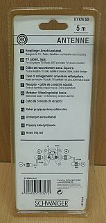 Schwaiger Antennen Empfänger Anschluss Kabel 5m Koax Stecker Winkelbuchse*so843