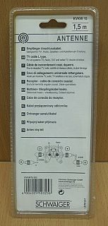 Schwaiger Antenne Empfänger Anschluss Kabel 1,5m Koax Stecker Winkelbuchse*so844