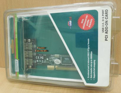 Digitus 3+1 Port Hi-Speed USB 2.0 PCI Adapter Karte mit LP Blende NEU OVP* sk53