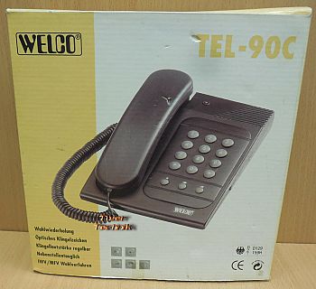 Welco Telefon Tel-90C Tischtelefon schwarz B Ware gebraucht 3m TAE Kabel* so869