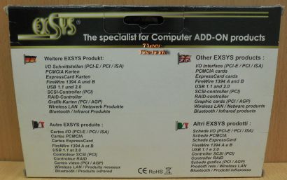 Exsys EX-3320 E IDE DMA 133 RAID 0 1 PCI Adapter Karte für 4 HDD NEU OVP* sk54