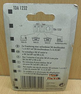 Schwaiger TDA1232 Telefon Adapter TAE F NFF +RJ11 für Telefon&Zusatzgeräte*so877