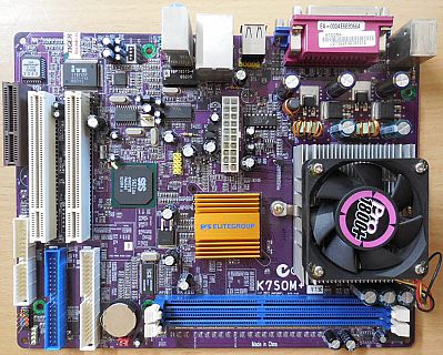 ECS Elitegroup K7SOM+ V7.5C Mainboard +Blende AMD Pro 1800+ CPU VGA LAN Aud*m951