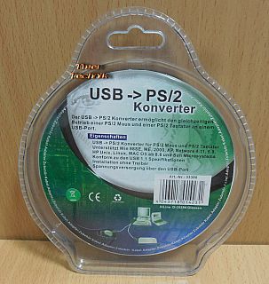 InLine USB zu PS 2 Konverter USB Stecker zu 2x PS 2 Buchse Maus Tastatur* pz818