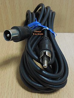 Koax Video Kabel Antenne schwarz Koax Stecker Cinch Stecker 3m* so889