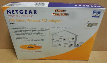 Netgear WG311T 802.11 b g 108Mbps Wireless PCI Adapter Karte WPA WEP* wk13