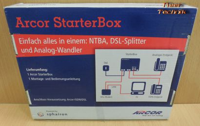 Arcor Starter Box DSL NT1PLUS Arcor 2 sphairon G04 A00 S2.17 3x TAE* nw543