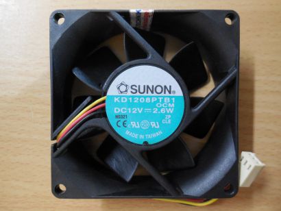 SUNON Lüfter KD1208PTB1 OCM DC12V 2.6 U.S.PATS. 4987331 5093599 5245236* gl124