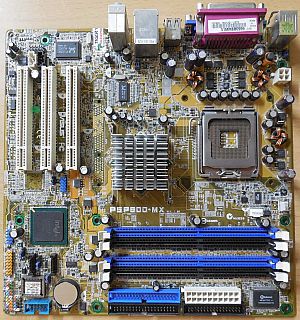 ASUS P5P800-MX Rev 1.00 Mainboard +Blende Intel Sockel 775 VGA LAN Audio* m973