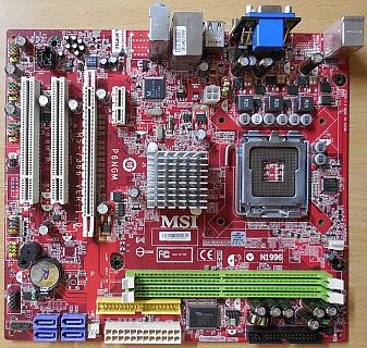 MSI P6NGM MS-7366 Ver 1.0 Mainboard +Blende Sockel 775 DDR2 DVI VGA PCIe* m977