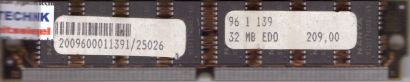 32MB EDO RAM PS 2 72 pin non-Parity Nanya NT511740A5J-60 Arbeitsspeicher* r760