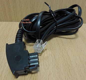 Telefonkabel 3m Länge TAE F Stecker RJ11 Stecker schwarz analog* so909