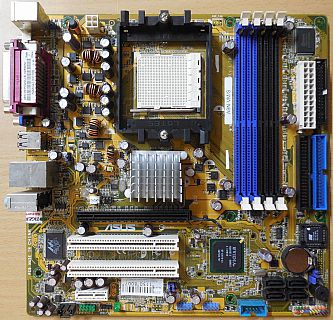 Asus A8N-VM S Rev 1.20G Mainboard +Blende AMD Sockel 939 VGA DVI SATA DDR* m987