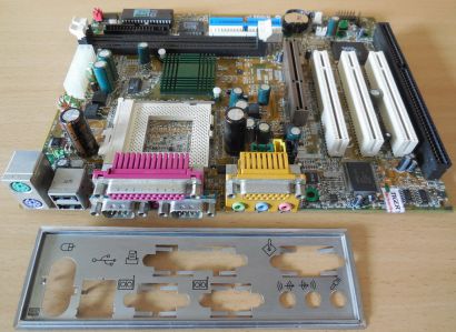 MSI MS 6154 Ver 2 Mainboard +Blende Sockel 370 AGP PCI ISA Serial USB SDRAM*m988