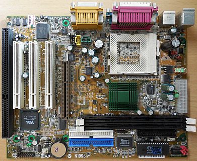 MSI MS 6154 Ver 2 Mainboard +Blende Sockel 370 AGP PCI ISA Serial USB SDRAM*m988