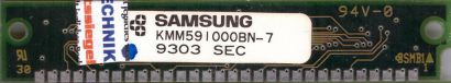 Samsung KMM591000BN-7 1MB SIMM 30 pin Parity KM44C1000BJ-7 Arbeitsspeicher* r769