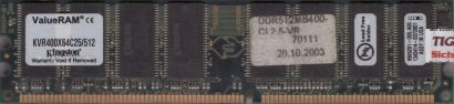 Kingston KVR400X64C25 512 PC-3200 512MB DDR1 400MHz 9905201-005 A00 RAM* r783