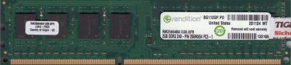 rendition RM25664BA1339 8FR PC3-10600 2GB DDR3 1333MHz Arbeitsspeicher RAM* r788