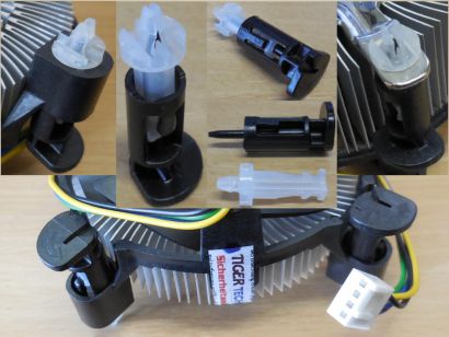 CPU Kühler 4x Montageclip Kühlkörperhalterung Pin für 775 115x 1366 1200* pz2021