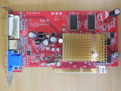FIC A96 Radeon 9600 PN 109-A035GN-10A 128MB 128Bit DDR AGP 8x VGA TV DVI-I* g471