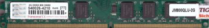 Transcend JM800QLU-2G PC2-6400 2GB DDR2 800MHz Arbeitsspeicher RAM DIMM* r799