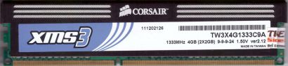 Corsair XMS3 4GB Kit 2x2GB TW3X4G1333C9A PC3-10600 DDR3 1333MHz CL9 RAM* r877