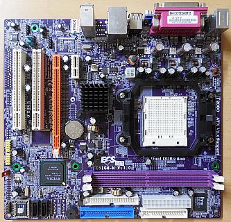 ECS Elitegroup C51GM-M V1.0 Mainboard +Blende AMD nForce410 Sockel AM2 VGA*m1014
