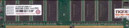 Transcend PC-3200 1GB DDR1 400MHz CL3 Arbeitsspeicher DDR RAM DIMM* r891