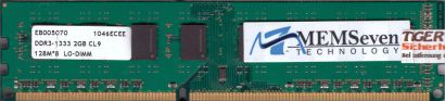 MEMSeven EB005070 1046ECEE PC3-10600 2GB DDR3 1333MHz Arbeitsspeicher RAM* r936