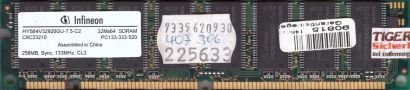 Infineon HYS64V32920GU-7.5-C2 PC133 256MB SDRAM 133MHz Arbeitsspeicher RAM* r968