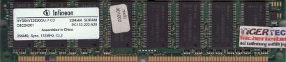 Infineon HYS64V32920GU-7-C2 PC133 256MB SDRAM 133MHz Arbeitsspeicher RAM* r1001