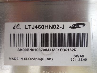 Samsung UE46D5720 LED Display Panel LTJ460HN02-J 46 Zoll UE46D5720RSXZG* E14