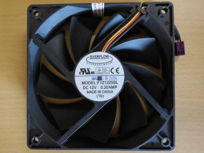 Everflow F121225SL Gehäuse Lüfter schwarz 120mm 12V DC FAN 3-pin* GL145