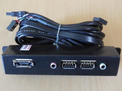 Cooler Master Front Panel USB2.0 eSATA Audio 3.5 Line-Out Mic für Gehäuse* pz659