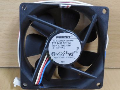 PAPST 8412 N/2GML Gehäuse Lüfter schwarz 80mm 12V DC FAN 3-pin* GL148