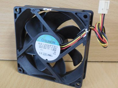 SUNON KD1209PTS1 Gehäuse Lüfter schwarz 92mm 12V DC FAN 3-pin* GL149