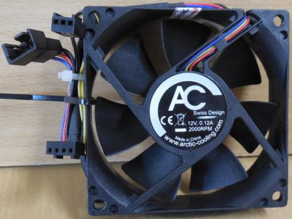 Arctic Cooling AF 8025 PWM Gehäuse Lüfter schwarz 80mm 12V FAN 3-pin 4-pin*GL153